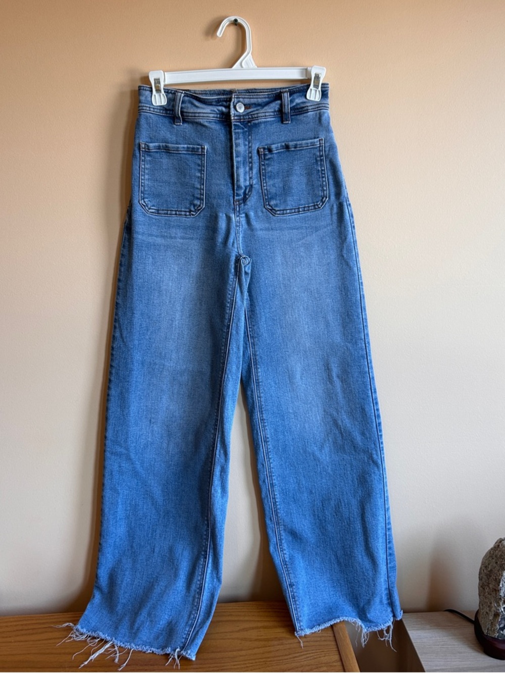 Blue Wide-Leg High-Rise Jeans